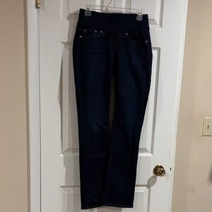 Gap 1969 Maternity Perfect Boot Bootcut Denim Blue Jeans Pull On Sz 4 Dark‎ Wash